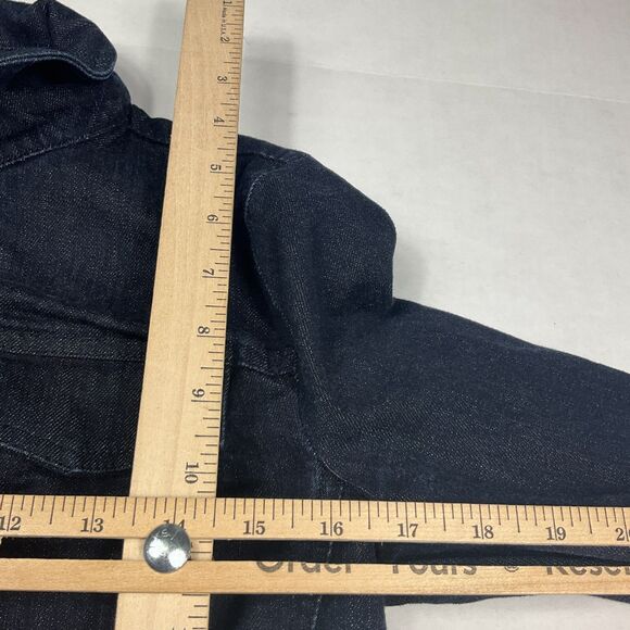 Talbots Dark Wash Denim Jean Jacket 4P Classic Cropped Fitted Preppy Minimalist - Picture 9 of 12